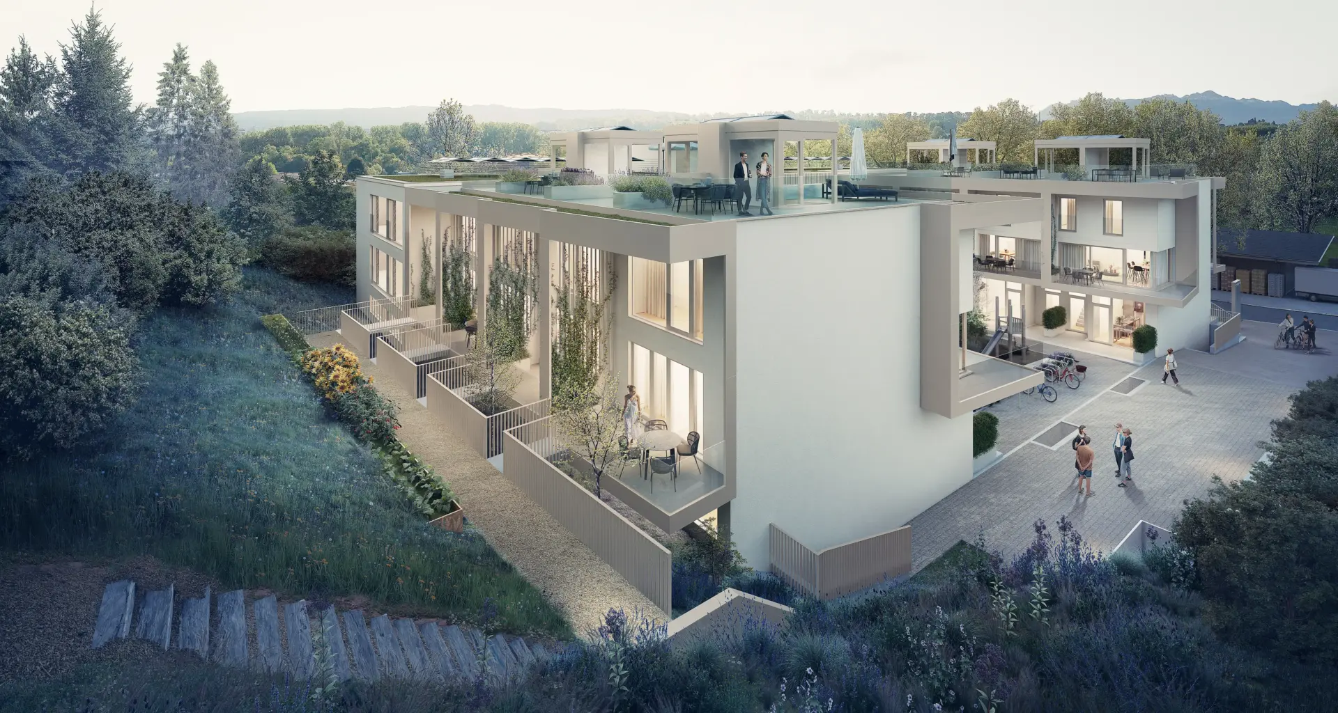 Résidence en PPE à Echandens – façade principale – Norwood