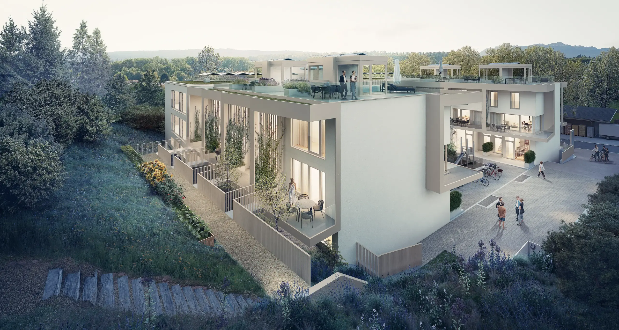 Résidence en PPE à Echandens – façade principale – Norwood