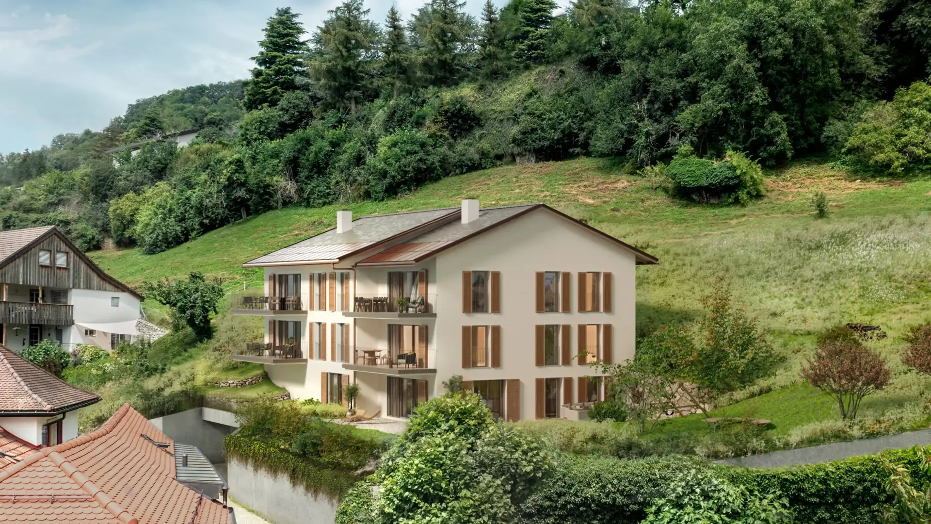 Résidence en PPE à Chardonne – façade principale – Norwood