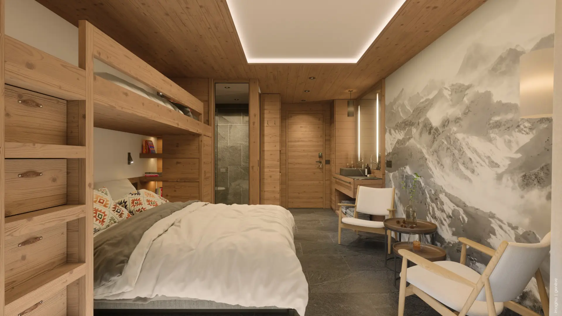 Appart-hôtel à Verbier – espaces intérieurs – Norwood